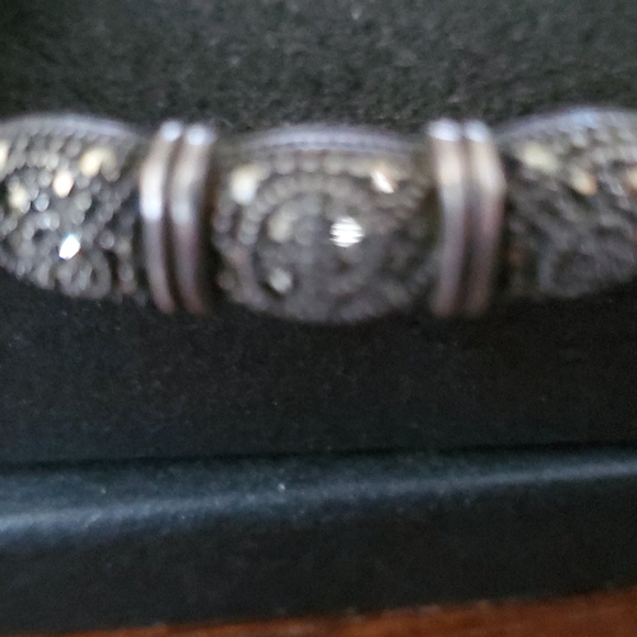 VINTAGE STERLING SILVER MARCASITE BRACELET - Picture 4 of 6